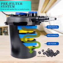 Black Aquarium Garden UV Light Pond Filter